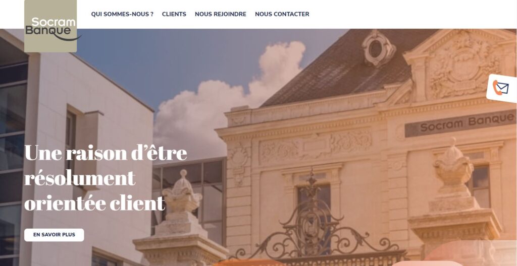 page d'acueil socram banque macif